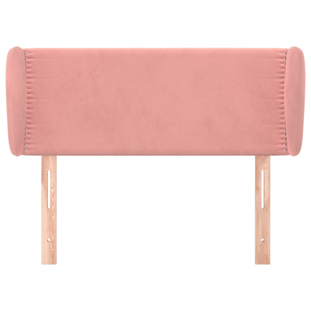 Cabeceira de cama c/ abas veludo 83x23x78/88 cm rosa