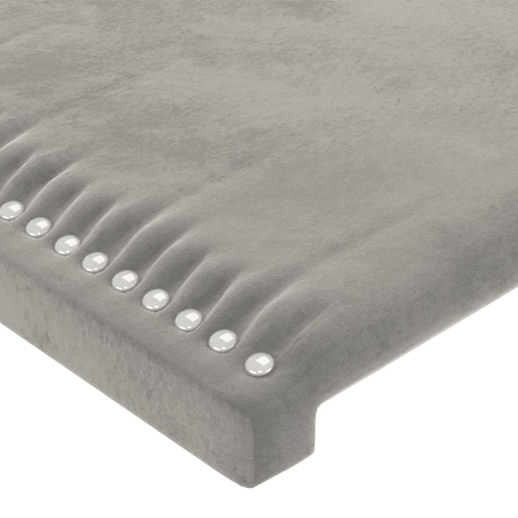 Cabeceira de cama c/ abas veludo 103x23x78/88 cm cinzento-claro