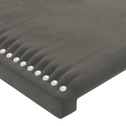 Cabeceira de cama c/ abas veludo 147x23x78/88cm cinzento-escuro