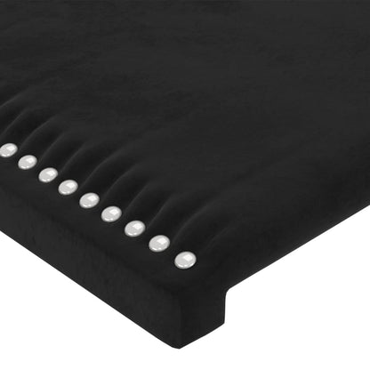 Cabeceira de cama c/ abas veludo 163x23x78/88 cm preto