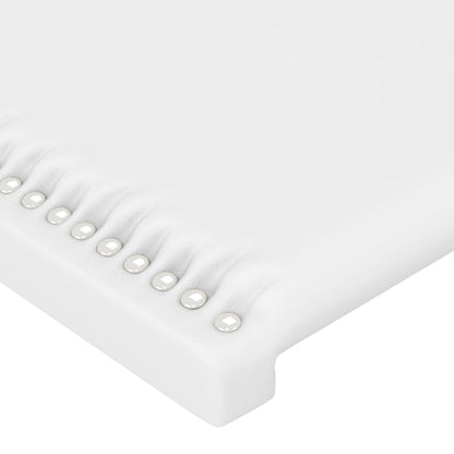 Cabeceira de cama c/ abas couro artificial163x23x78/88cm branco