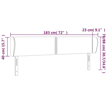 Cabeceira cama abas couro artificial 183x23x78/88 cm preto