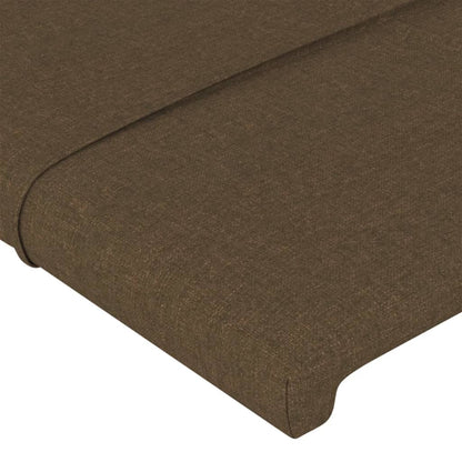 Cabeceira de cama c/ abas tecido 83x23x78/88cm castanho-escuro