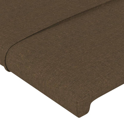 Cabeceira de cama c/ abas tecido 93x23x78/88 cm castanho-escuro