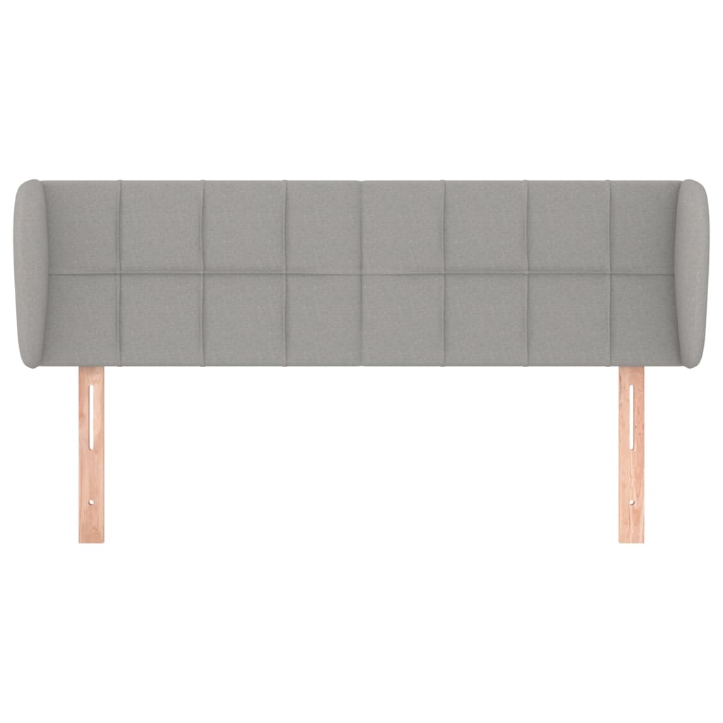 Cabeceira de cama c/ abas tecido 147x23x78/88 cm cinzento-claro