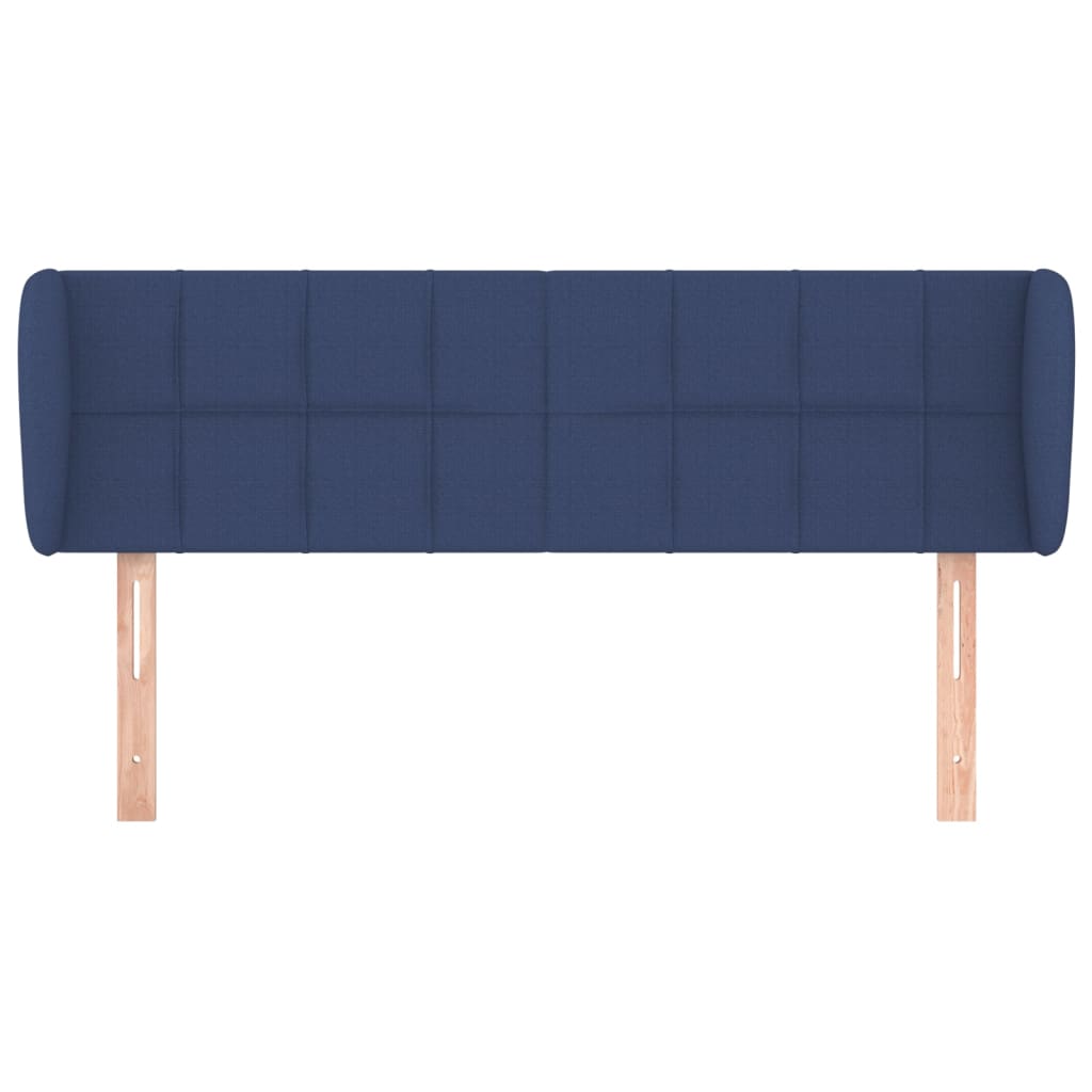 Cabeceira de cama c/ abas tecido 147x23x78/88 cm azul