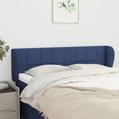 Cabeceira de cama c/ abas tecido 147x23x78/88 cm azul