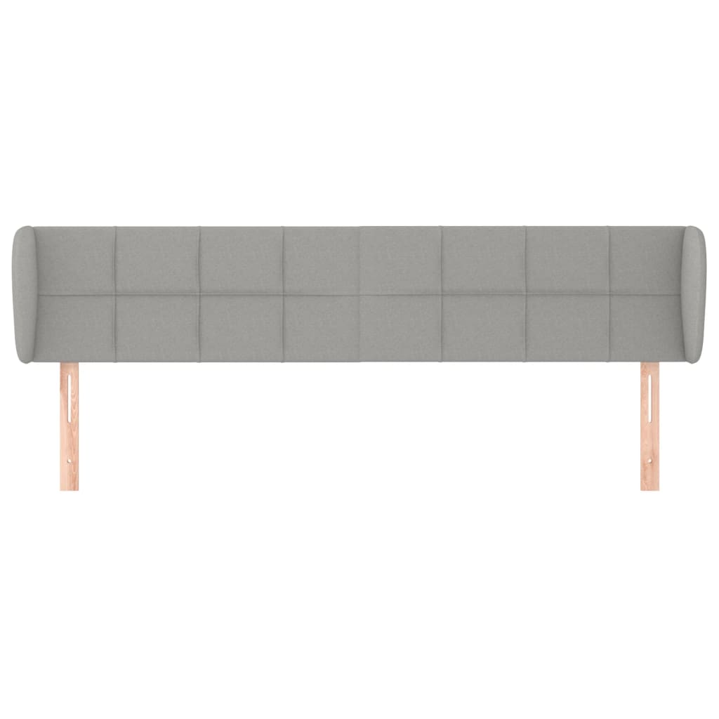 Cabeceira de cama c/ abas tecido 163x23x78/88 cm cinzento-claro