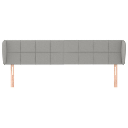 Cabeceira de cama c/ abas tecido 163x23x78/88 cm cinzento-claro