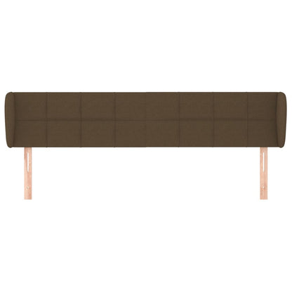 Cabeceira de cama c/ abas tecido 163x23x78/88cm castanho-escuro