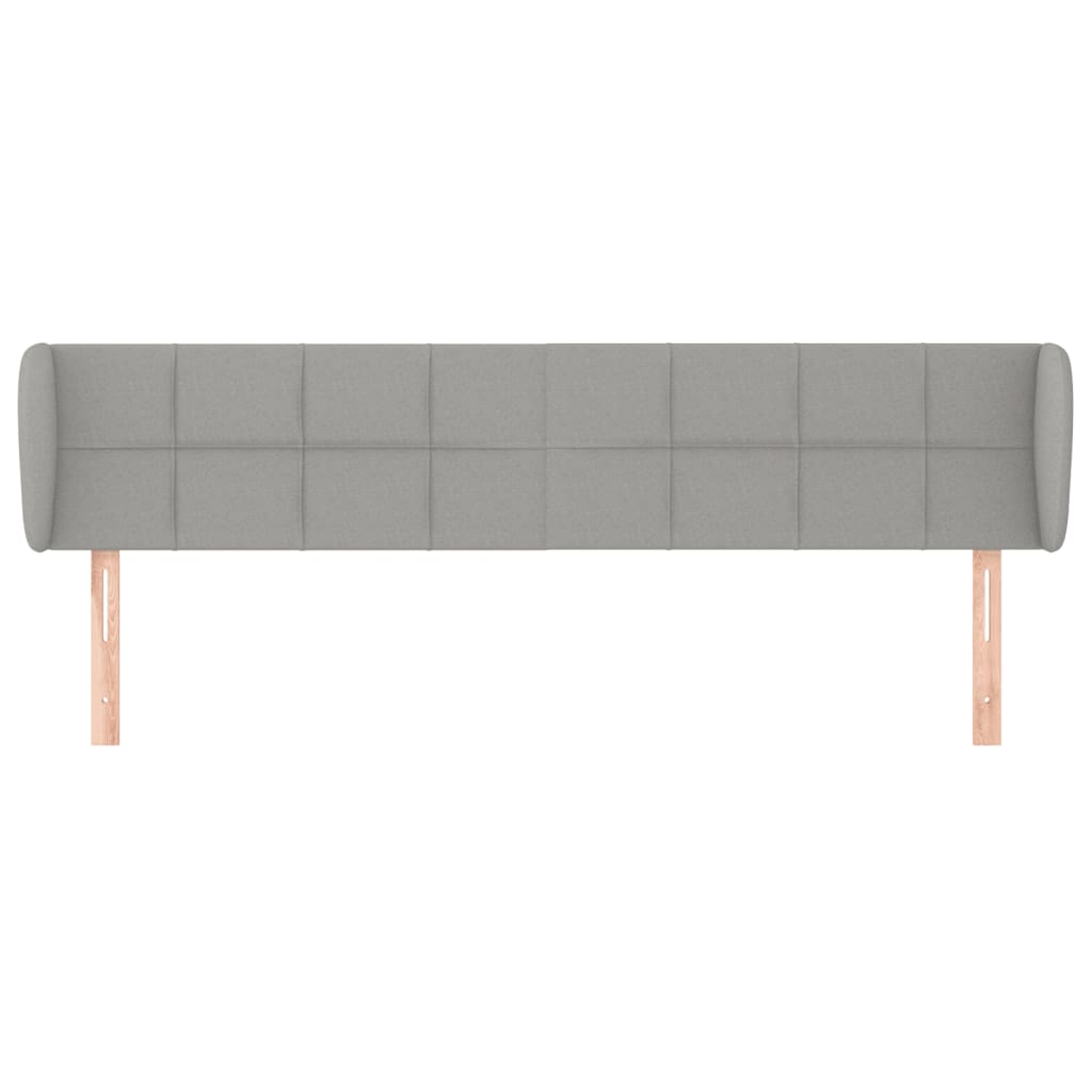 Cabeceira de cama c/ abas tecido 183x23x78/88 cm cinzento-claro