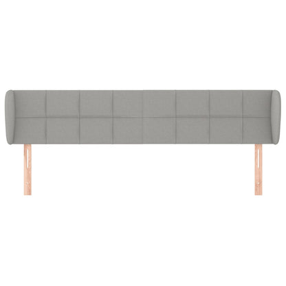 Cabeceira de cama c/ abas tecido 183x23x78/88 cm cinzento-claro