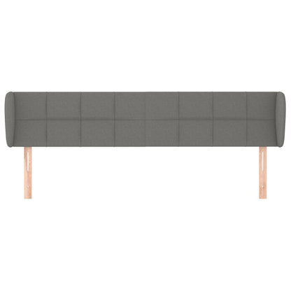 Cabeceira de cama c/ abas tecido 183x23x78/88cm cinzento-escuro