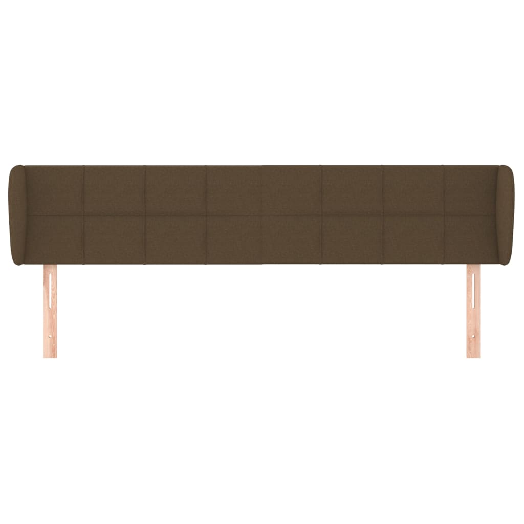 Cabeceira de cama c/ abas tecido 183x23x78/88cm castanho-escuro