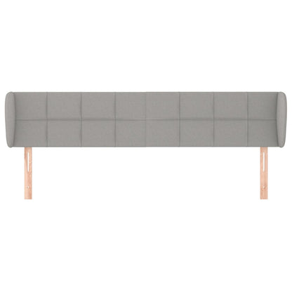 Cabeceira de cama c/ abas tecido 203x23x78/88 cm cinzento-claro