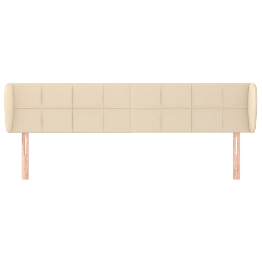 Cabeceira de cama c/ abas tecido 203x23x78/88 cm creme