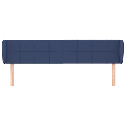 Cabeceira de cama c/ abas tecido 203x23x78/88 cm azul