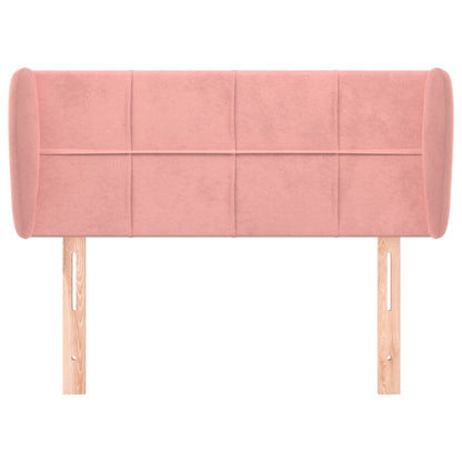 Cabeceira de cama c/ abas veludo 93x23x78/88 cm rosa