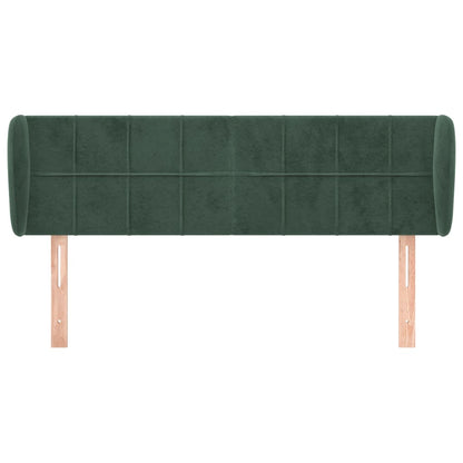 Cabeceira de cama c/ abas veludo 147x23x78/88cm verde-escuro