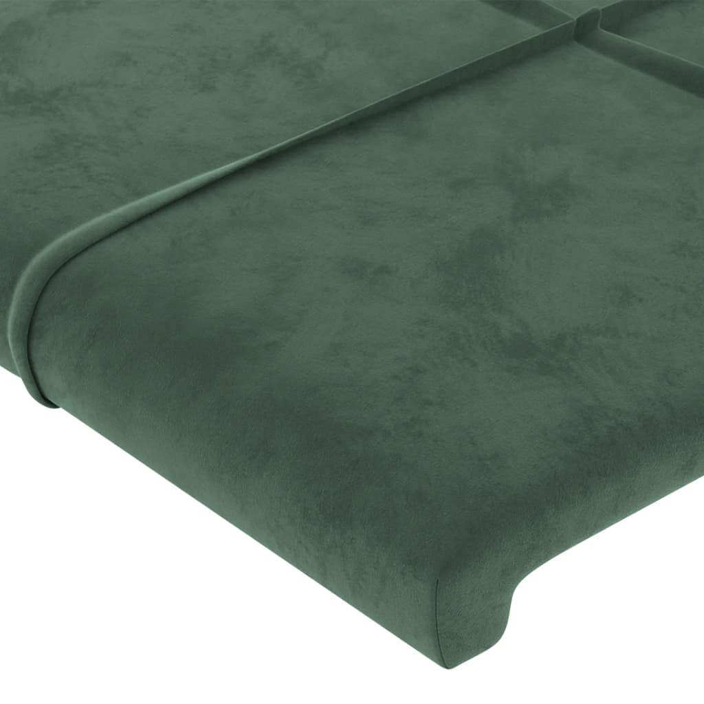 Cabeceira de cama c/ abas veludo 147x23x78/88cm verde-escuro