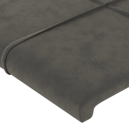 Cabeceira de cama c/ abas veludo 183x23x78/88cm cinzento-escuro