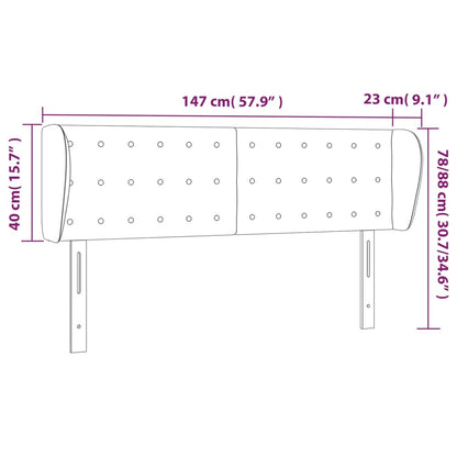 Cabeceira cama c/ abas couro artificial 147x23x78/88 cm branco