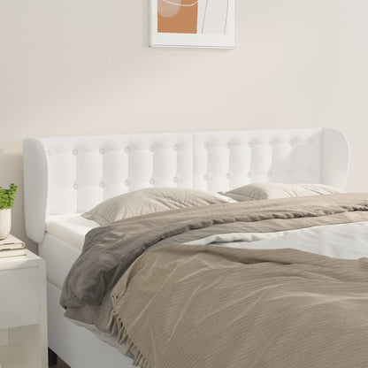 Cabeceira cama c/ abas couro artificial 147x23x78/88 cm branco