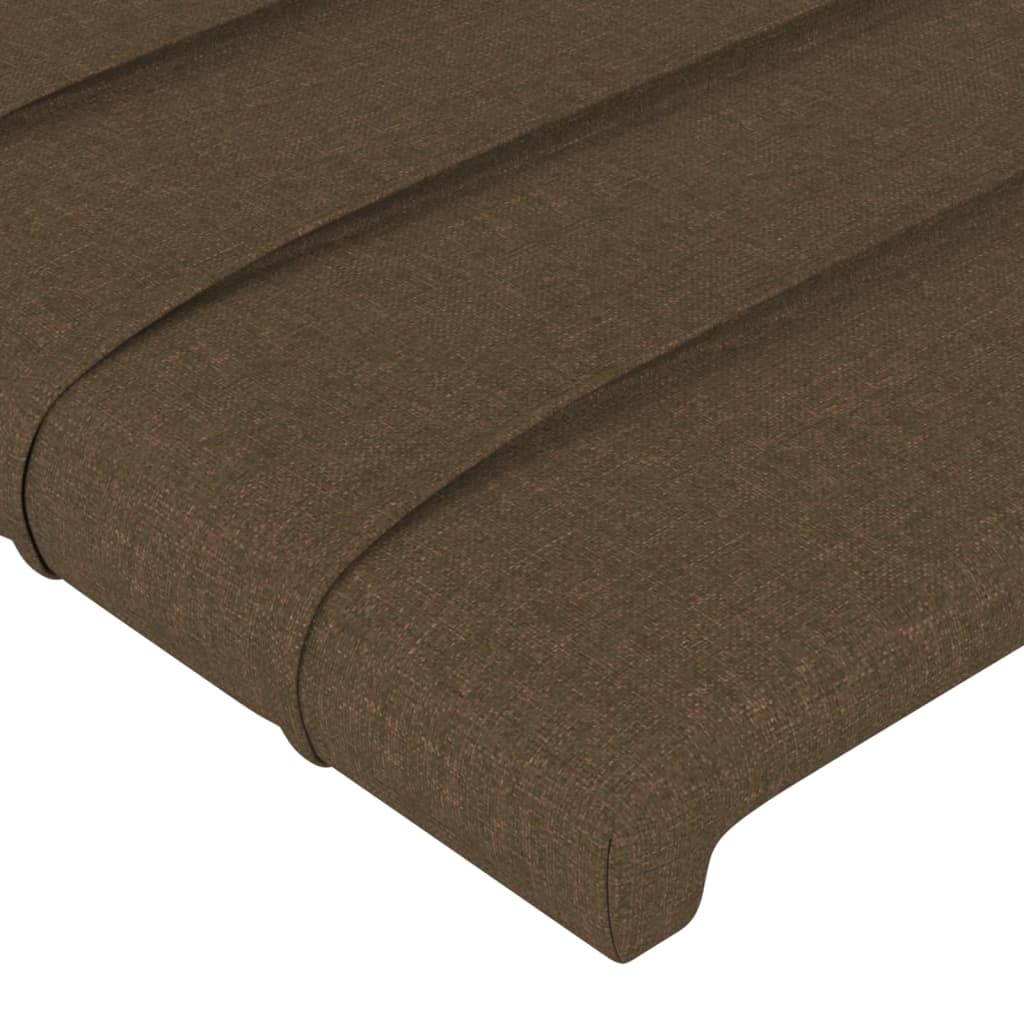 Cabeceira de cama c/ abas tecido 83x23x78/88cm castanho-escuro