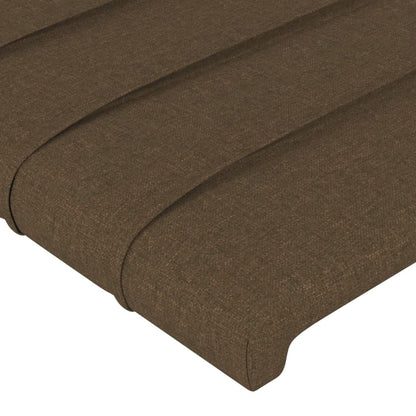 Cabeceira de cama c/ abas tecido 93x23x78/88 cm castanho-escuro