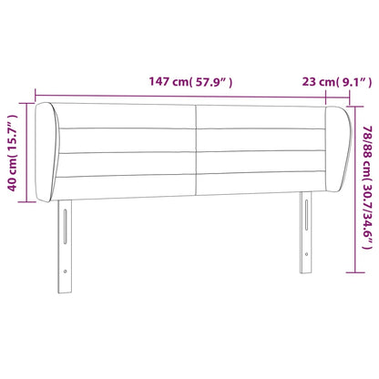 Cabeceira cama abas tecido 147x23x78/88 cm cinzento-acastanhado