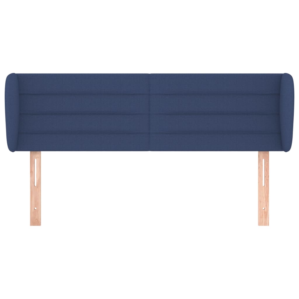 Cabeceira de cama c/ abas tecido 147x23x78/88 cm azul