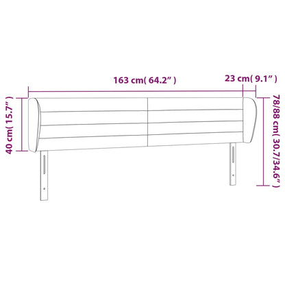 Cabeceira cama abas tecido 163x23x78/88 cm cinzento-acastanhado