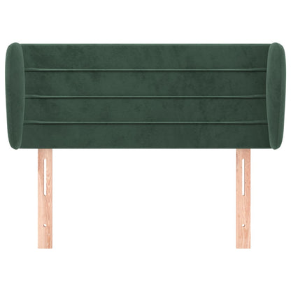 Cabeceira de cama c/ abas veludo 83x23x78/88cm verde-escuro