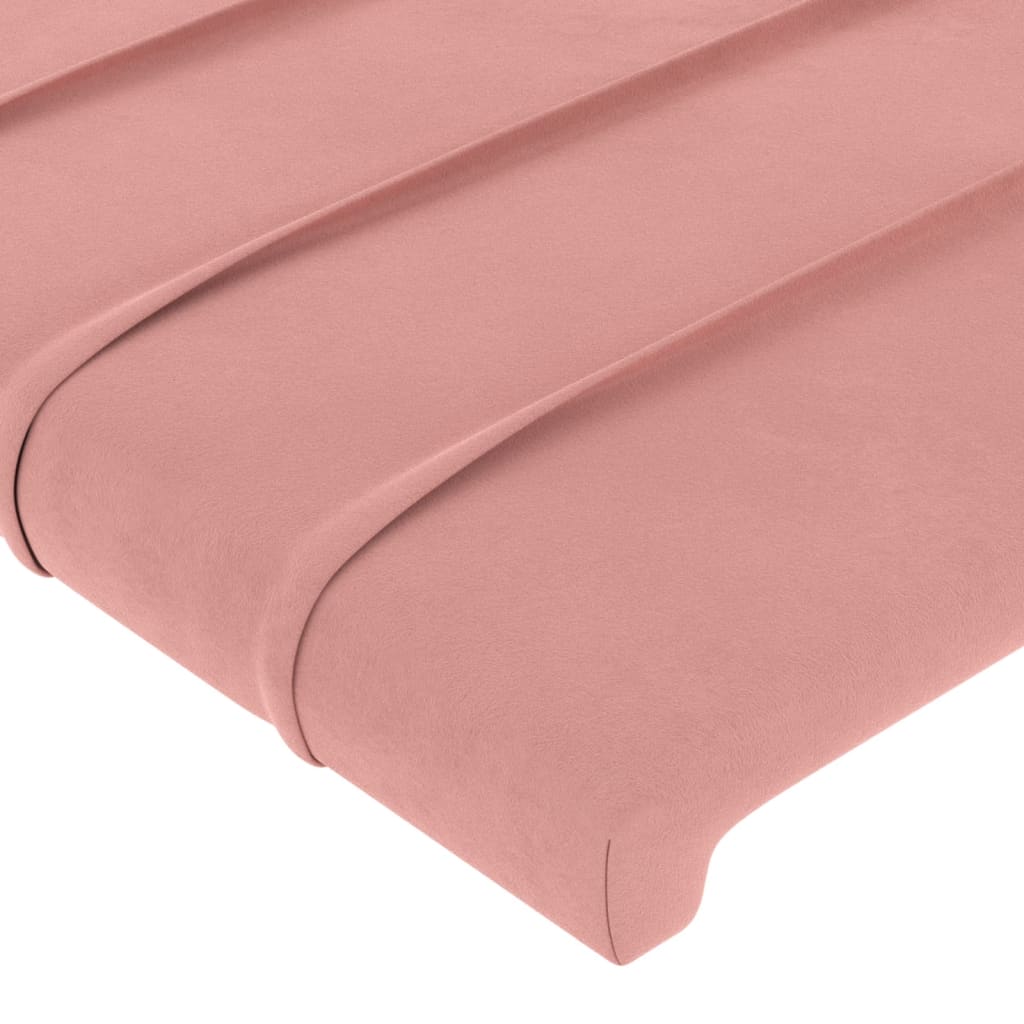 Cabeceira de cama c/ abas veludo 83x23x78/88 cm rosa