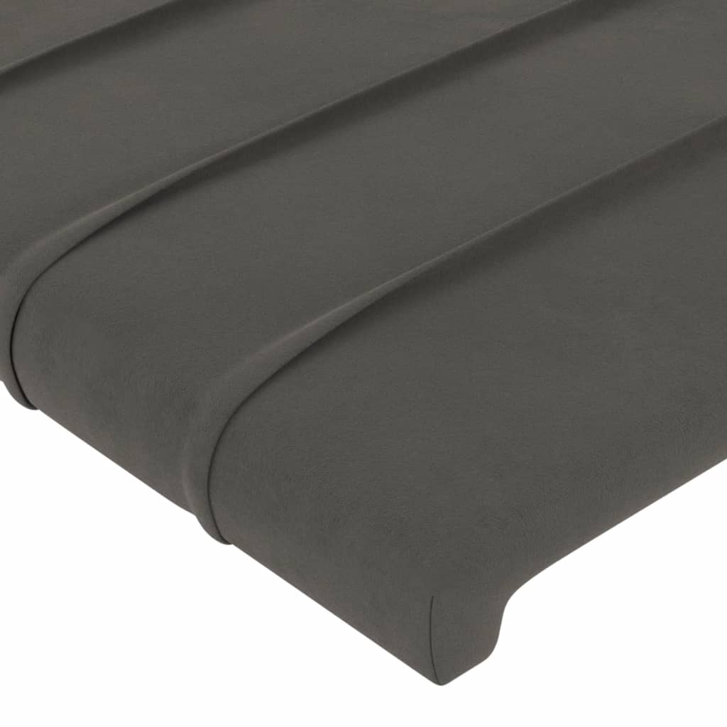 Cabeceira de cama c/ abas veludo 93x23x78/88 cm cinzento-escuro