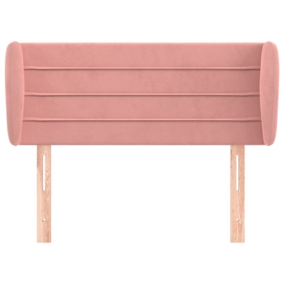 Cabeceira de cama c/ abas veludo 93x23x78/88 cm rosa