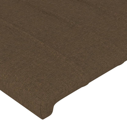 Cabeceira de cama c/ abas tecido 93x23x78/88 cm castanho-escuro