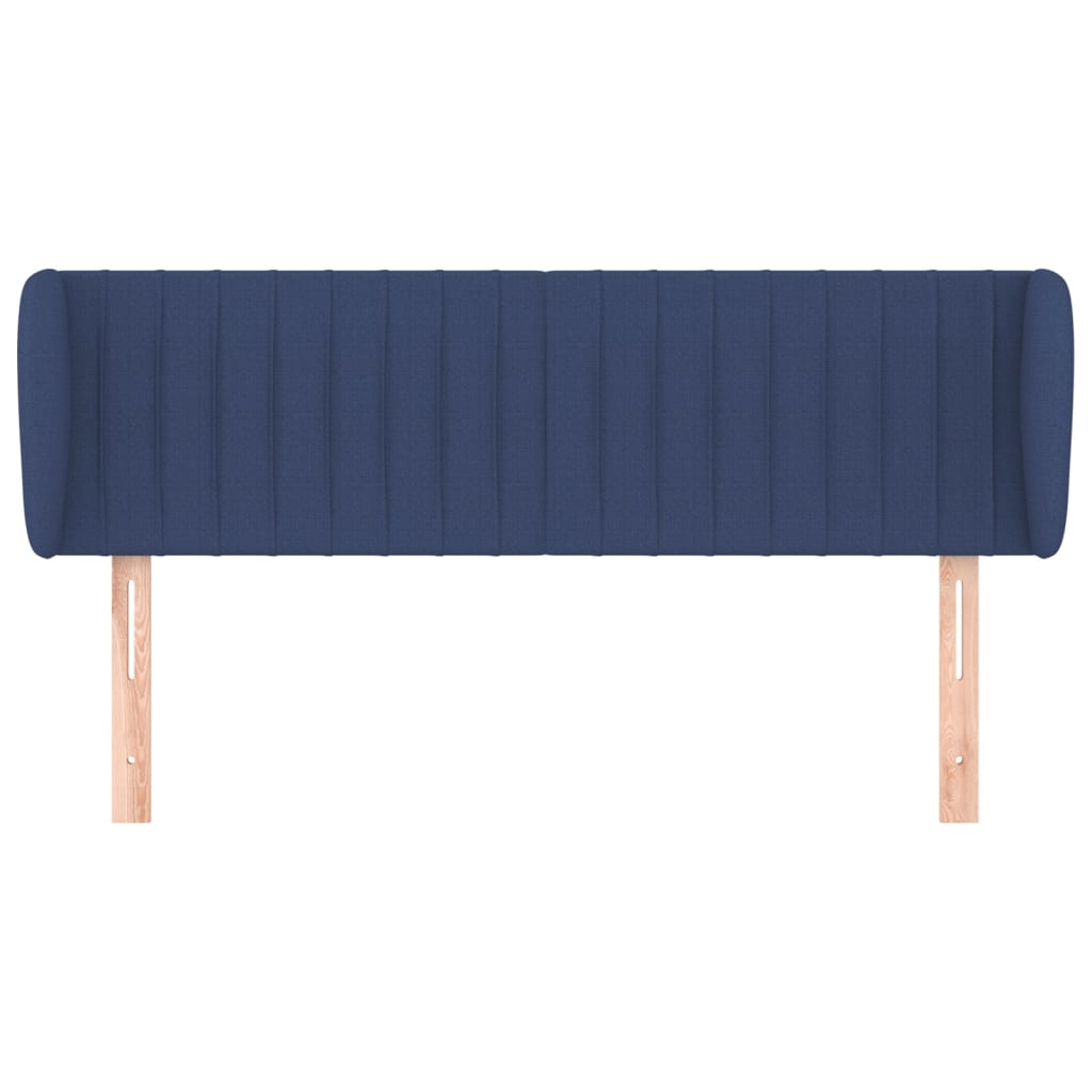 Cabeceira de cama c/ abas tecido 147x23x78/88 cm azul