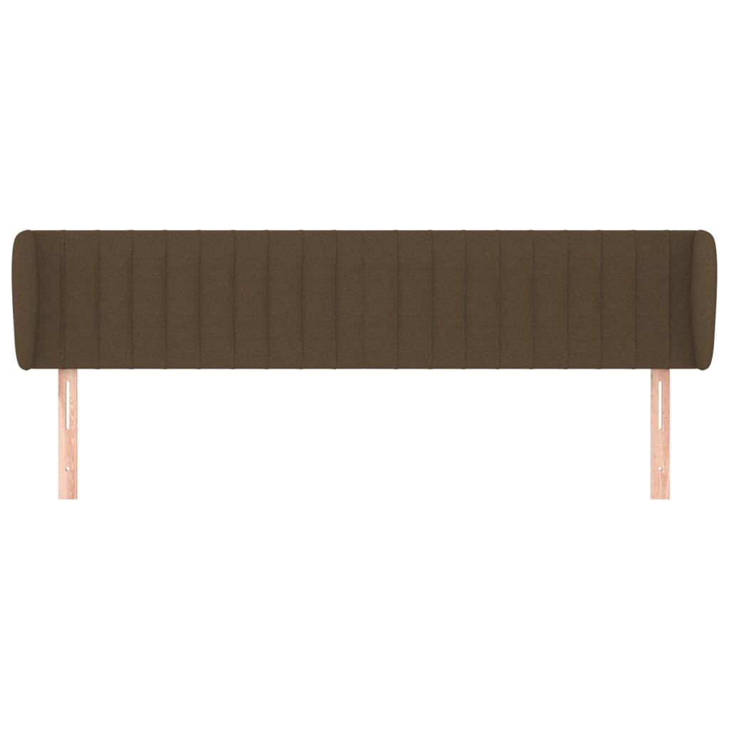 Cabeceira de cama c/ abas tecido 183x23x78/88cm castanho-escuro