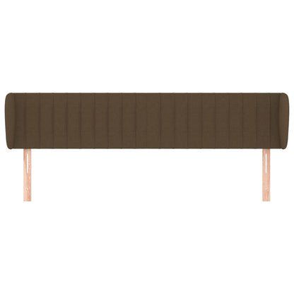 Cabeceira de cama c/ abas tecido 183x23x78/88cm castanho-escuro