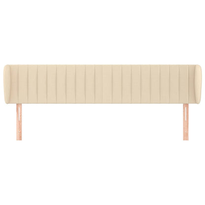 Cabeceira de cama c/ abas tecido 203x23x78/88 cm creme