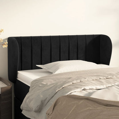 Cabeceira de cama c/ abas veludo 83x23x78/88 cm preto