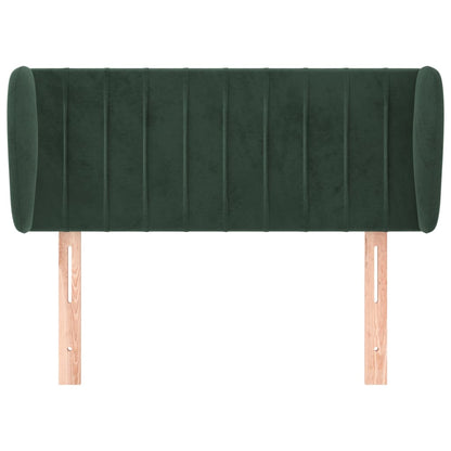 Cabeceira de cama c/ abas veludo 83x23x78/88cm verde-escuro