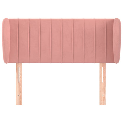 Cabeceira de cama c/ abas veludo 83x23x78/88 cm rosa