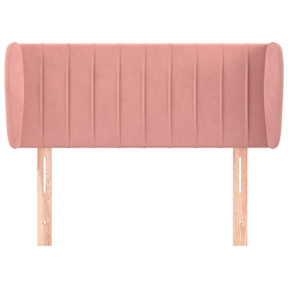 Cabeceira de cama c/ abas veludo 93x23x78/88 cm rosa