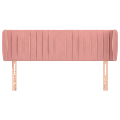 Cabeceira de cama c/ abas veludo 147x23x78/88 cm rosa