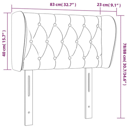 Cabeceira de cama c/ abas tecido 83x23x78/88 cm cinzento-claro