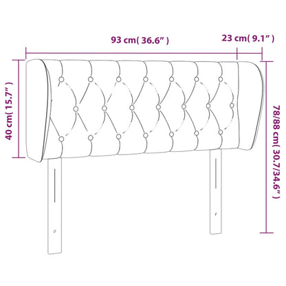 Cabeceira de cama c/ abas tecido 93x23x78/88 cm castanho-escuro