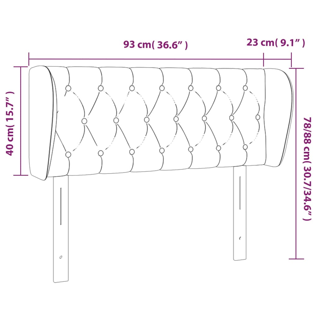 Cabeceira de cama c/ abas tecido 93x23x78/88 cm verde