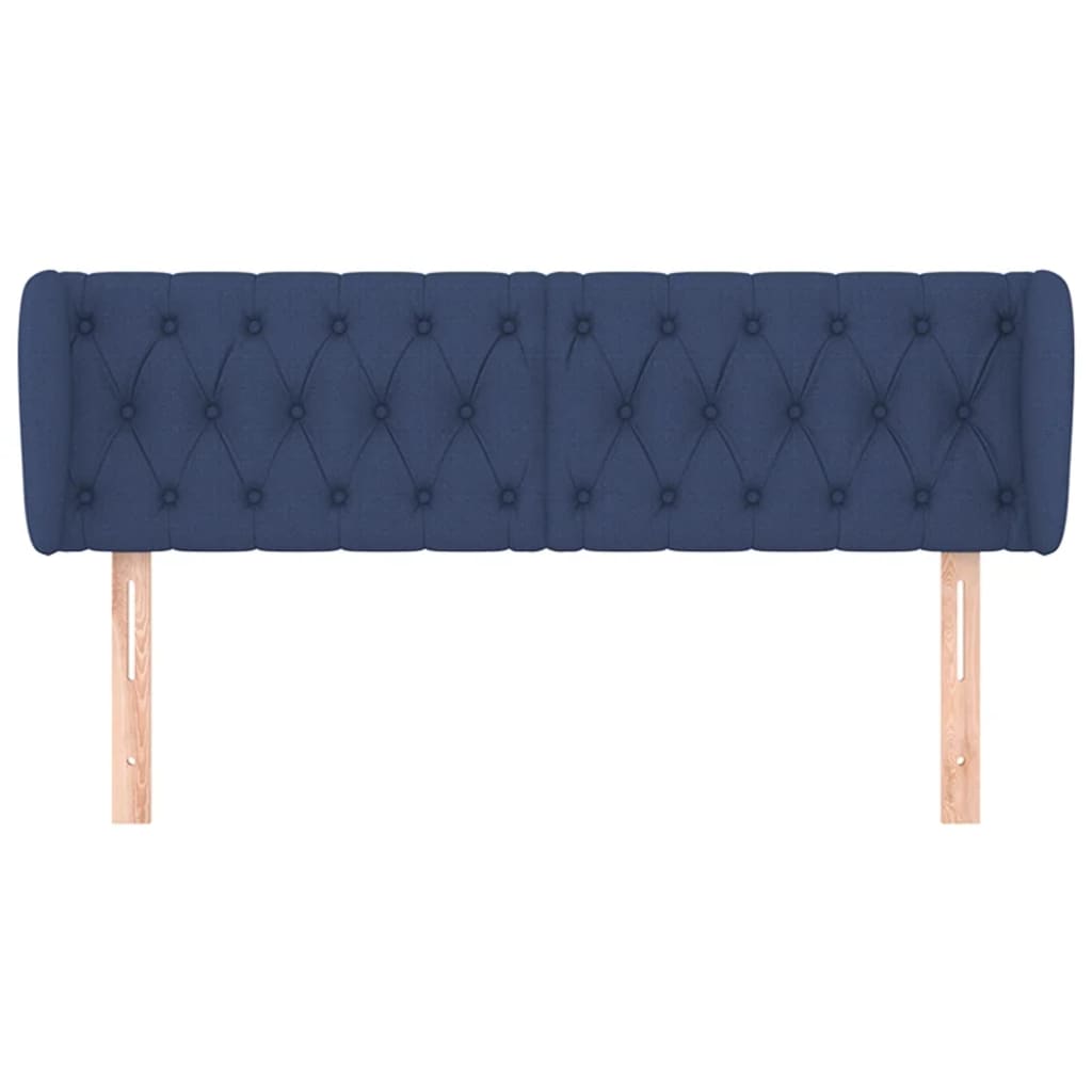 Cabeceira de cama c/ abas tecido 163x23x78/88 cm azul